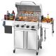 R.W.FLAME 4 Burner Portable Propane Gas Grill in Stainless Steel