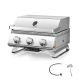 R.W.FLAME 24,000 BTU 3-Burner Portable Propane Tabletop Grill in Stainless Steel