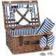OGETFUUR 22 qt. Picnic Basket Set with Cooler and Waterproof Picnic Blanket, Willow Hamper Service Gift Set, Blue