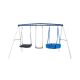 LUKVIZO 3-in-1 Heavy Duty Metal Swing Set with Reinforced A-Frame, Toddler Seat, Saucer and Child-Safe Swings, 800lb Capacity