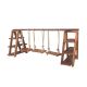 LUKVIZO Wooden Rope Ladder with Hooks for Kids, Indoor/Outdoor Swing Set Accessories, Climbing Game Playground Equipment