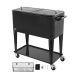 SKYSHALO 80 qt. Rolling Ice Chest, Holds up to 50-Bottles / 110-Cans, Portable Patio Party Bar Drink Cooler Cart, Cooler in Black