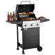 SKYSHALO Gas Grill Portable 3 Burner Propane Gas Grill with Spacious 338 sq. in. Grilling Area, Carbon Steel Enamel Grates Black