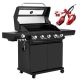 Royal Gourmet 5-Burner Gas Grill, With Infrared Side Burner, 72,000 BTU, Visible Upper Cover, Electronic Ignitor, Black