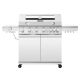 Royal Gourmet Deluxe Stainless Steel 6-Burner Gas Grill with Side & Infrared Rear Burners, LED Knobs & Glass View Window, Silver