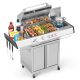 R.W.FLAME 4-Burner Stainless Steel Propane Gas Grill in Silver with Side Burner