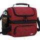 Unbranded 14 qt. Dual Compartment Lunch Tote-Insulated Leakproof Cooler Bag w/Shoulder Strap, Dark Red