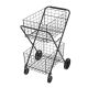 Damodpoy 24.8 in. Shopping Cart, Extra Large Foldable 2-Layers Shopping Tool Cart with Dual Basket, 360¬∞ Rolling Swivel Wheels