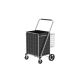 Damodpoy 21.25 in. Tool Cart, Extra Large Foldable Grey Shopping Tool Cart with Dual Basket, Brake and 360¬∞ Rolling Swivel Wheels