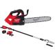 Milwaukee M18 FUEL 10 in 18V Brushless Cordless Battery Telescoping Pole Saw Kit w14 in Top Handle Chainsaw, 12.0 Battery, Charger