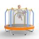 Noble House Kelmor 55 in. Indoor & Outdoor Recreational Trampoline for Kids with Safety Enclosure Net and Basketball Hoop, Orange