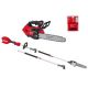 Milwaukee M18 FUEL 14 in. Top Handle 18V Battery Powered Brushless Cordless Chainsaw w/ M18 QUIK-LOK Pole Saw, Extra 14 in. Chain