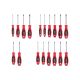 TEKTON Phillips, Slotted, Torx, Square Screwdriver Set-4 Inch Shanks, 18-Piece (#0-#3,3-8 mm, T10-T30, #1-#2)