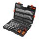 SKYSHALO 225-Piece Socket Set, 3/8,1/4,1/2 in. Drive, SAE and Metric, Deep and Shallow, Mechanic Tool Kit with Bits, CR-V Steell