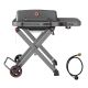 FEASTO Roamer Series Portable Propane Gas Grill in Gray with Regulator Hose for Conversion from 1 lb. to 20 lbs.