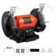 SKYSHALO 8 in. Variable Speed Bench Grinder, 2000-3450RPM Table Grinder with 550W Induction Motor, 36/60-Grit Grinding Wheels