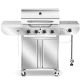 R.W.FLAME 42,000 BTU 4-Burner Propane Gas Stainless Steel Grill with Side Stand and Wheels
