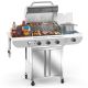 R.W.FLAME 34,000 BTU 3-Burner Propane Gas Stainless Steel Grill with Side Stand and Wheels