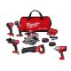 Milwaukee M18 FUEL 18V Lith-Ion Brushless Cordless Combo Kit (5-Tool) w/ Two 5.0 Ah Batteries, 1 Charger and 1/2 in. Impact Wrench