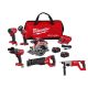 Milwaukee M18 FUEL 18V Lith-Ion Brushless Cordless Combo Kit (5-Tool) w/ Two 5.0 Ah Batteries, 1 Charger and Rotary Hammer