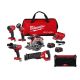 Milwaukee M18 FUEL 18V Lith-Ion Brushless Cordless Combo Kit (5-Tool) w/ Two 5.0 Ah Batteries, 1 Charger, and M18 Radio