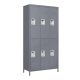 Damodpoy 4-Tier 72 in. H Metal Heavy-Duty Storage Cabinet Lockers in Gray with Lock, 6-Door and 12-Compartment