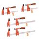 VEVOR Bar Clamps Set for Woodworking, 6 in. and 12 in., Lockable F-Clamp, 600 lbs. Load, 2-1/2 in. Depth, Cast Iron (4-Piece)