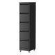 Damodpoy 17.72 in. W 5 Drawer Metal Mobile Vertical File Cabinet with Lock, Black Filing Cabinets, Tool Carts for Office, Garge