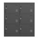 Damodpoy 35.43 in. W x 39.37 in. H x 15.75 in. D 6 Door Metal Lockers With Lock, Side Tool Locker, Freestanding Storage Cabinet