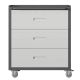 Damodpoy 16.5 in. W 3 Drawer Steel Mobile File Tool Cabinet with Lock, Black Filing Cabinets, Tool Carts for Garage, Black/Gray