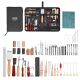VEVOR Leather Working Tools Kit, 59 PCS with Portable Canvas Storage Bag, Engraving Punching Sewing Stamping Sanding Tools