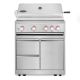 Cosmo 32 in. Newport Collection Portable Propane Gas Grill and Grill Cabinet, 5 Burners, Rotisserie, Drawers, Stainless Steel