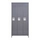 Damodpoy 35.43 in. W x 71.97 in. H x 15.75 in. D 3 Door Metal Lockers With Lock, Side Tool Locker, Freestanding Storage Cabinet