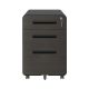 Damodpoy 15.75 in. W 3 Drawer Metal Mobile File Tool Cabinet with Lock, Black Filing Cabinets, Tool Carts for Garage, Office