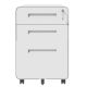 Damodpoy 15.75 in. W 3 Drawer Metal Mobile File Tool Cabinet with Lock, White Filing Cabinet, Tool Cart for Garage, Office, Home