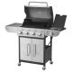 VEVOR Portable Propane Grill in Stainless Steel, 4-Burner with Side Burner, 425 sq. in. Grilling Area, 52000 BTU