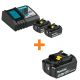 Makita 18V LXT Lithium-Ion Battery and Rapid Optimum Charger Starter Pack (4. 0Ah) with bonus 18V LXT Battery Pack 5. 0Ah