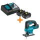 Makita 18V LXT Lithium-Ion Battery and Rapid Optimum Charger Starter Pack (4. 0Ah) with bonus 18V LXT Brushless Jig Saw