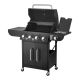 VEVOR Gas Grill, Portable, Propane and Grill in Black with Side Burner, 425 sq. in. Carbon Steel Enamel Grates