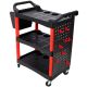 Unbranded 32 in. 3 Tier Rolling Auto Detail Tool Cart With Wheels, Bucket & Panel & Hook, for Detailers Garage, Workshop,Red&Black