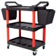 Unbranded 32 in. W 3 Tier Rolling Auto Detail Tool Cart With Wheels, With 2pcs Bucket, for Detailers Garage, Workshop, Red&Black