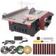 Unbranded 8.5A Corded 11.5 in. Mini Table Saw,Belt Sander,4-Pieces Blades,10pcs Sanding Blet,7 Gear Adjustable 0-90¬∞ Angle, Silver