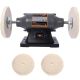 Damodpoy 110V Gray Electric Polisher Bench Buffer Grinder with 4PCs 80Ply Thic Buffing Wheels for Metal, Jewelry, Wood