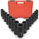 NEIKO 1/2 in. Drive Metric 6-Point Deep Impact Socket Set (15-Piece)