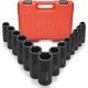 NEIKO 1/2 in. Drive SAE 6 Point Deep Impact Socket Set (14-Piece)