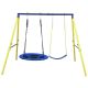 maocao hoom Indoor/Outdoor Metal Swing Set with Safety Belt for Backyard
