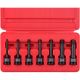 NEIKO 3/8 in. Drive Allen Socket Set, 7-Piece, 3 in. Length, Metric Hex Driver 4 mm to 12 mm, CrMo Steel