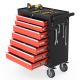 MYWISH Heavy Duty 24 in. W x 13 in. D 7-Drawer Black Steel Rolling Tool Cabinet