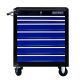 Damodpoy 12.9 in. W 7 Drawer Rolling Metal Blue Tool Cabinet with Lock, 4 Wheels Tool Carts with Workbench and Push Rod