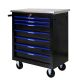 Damodpoy 13.58 in. W 7 Drawer Rolling Metal Black Tool Cabinet with Lock, 4 Wheels Tool Carts with Workbench and Push Rod